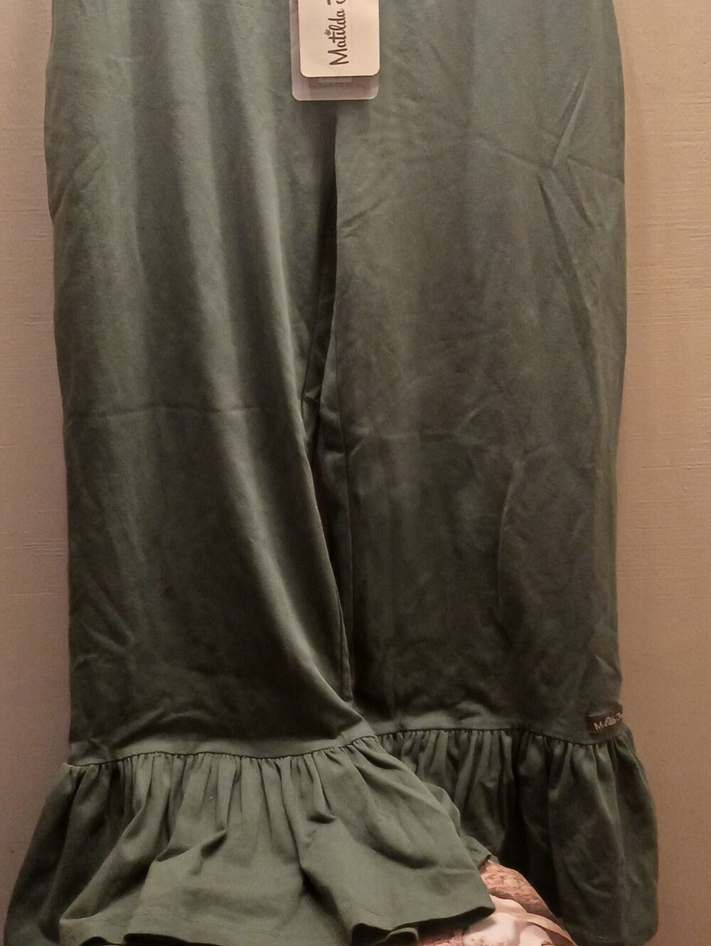 Matilda Jane Sage Green Wide-Leg Ruffle Hem Pants